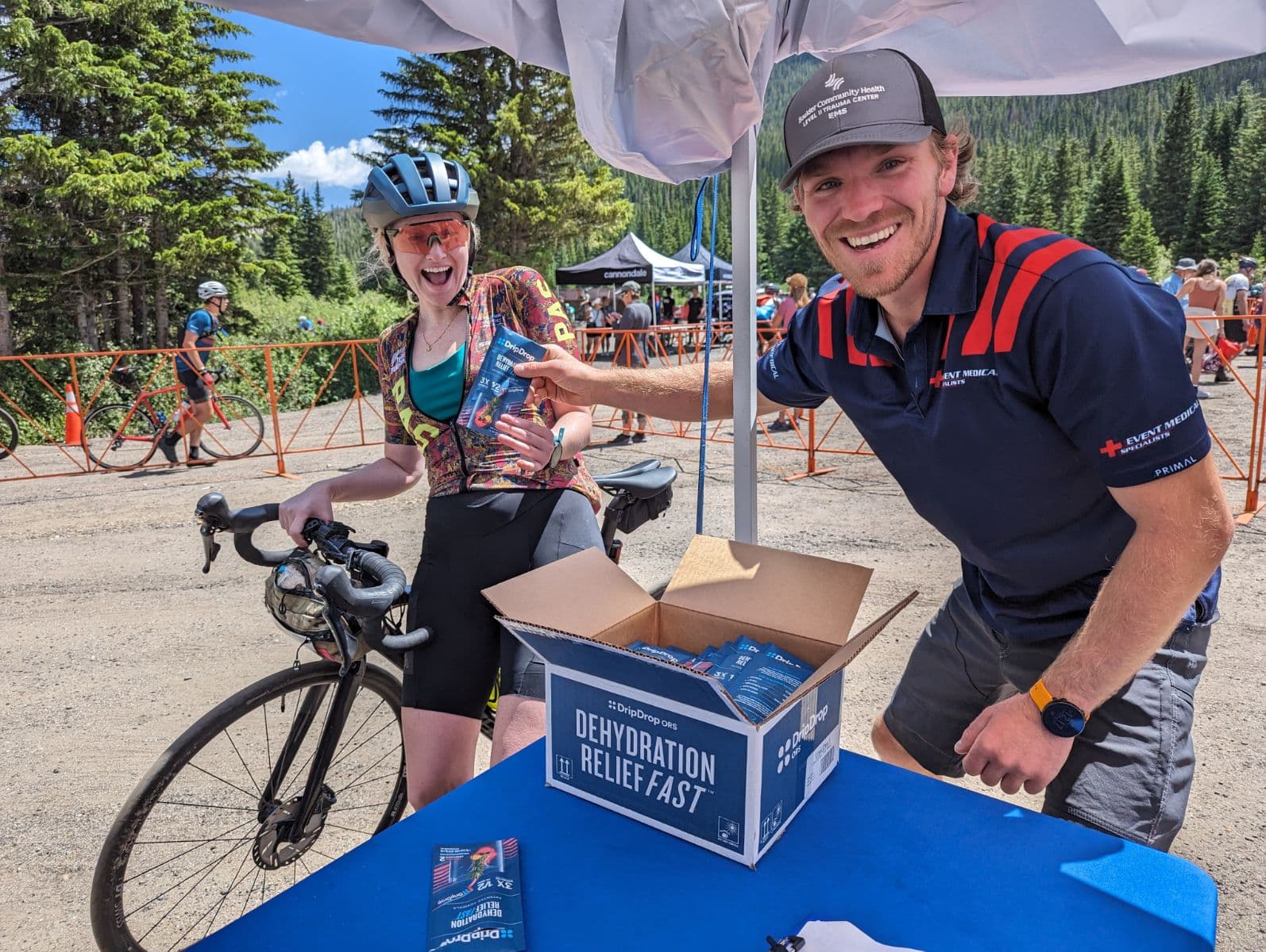 Event medical staff at a race